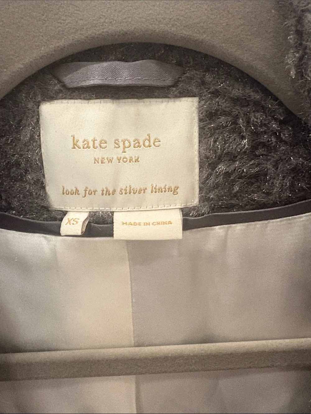 kate spade Textured Bouclé Cropped Cape Jacket in Charcoal